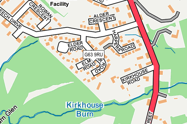 G63 9RU map - OS OpenMap – Local (Ordnance Survey)