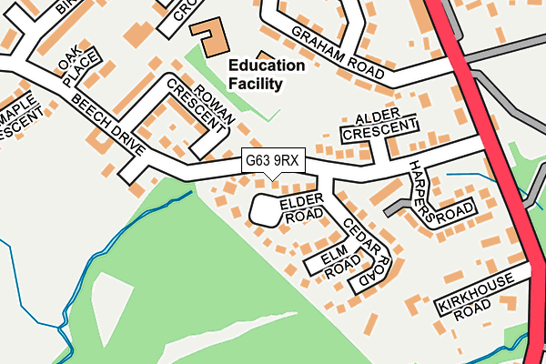 G63 9RX map - OS OpenMap – Local (Ordnance Survey)