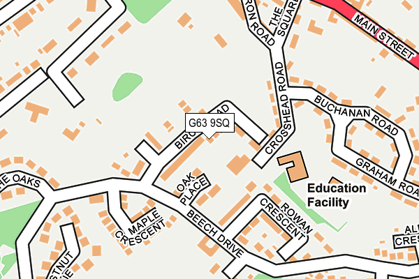 G63 9SQ map - OS OpenMap – Local (Ordnance Survey)