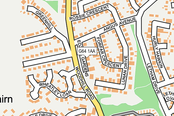 G64 1AA map - OS OpenMap – Local (Ordnance Survey)