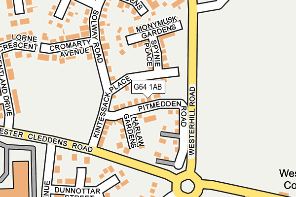 G64 1AB map - OS OpenMap – Local (Ordnance Survey)