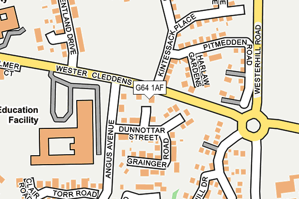 G64 1AF map - OS OpenMap – Local (Ordnance Survey)