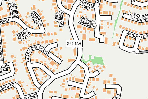 G64 1AH map - OS OpenMap – Local (Ordnance Survey)