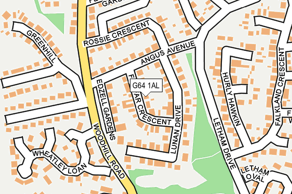 G64 1AL map - OS OpenMap – Local (Ordnance Survey)