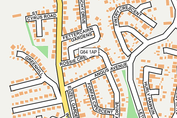 G64 1AP map - OS OpenMap – Local (Ordnance Survey)