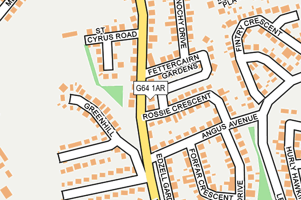 G64 1AR map - OS OpenMap – Local (Ordnance Survey)