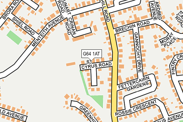 G64 1AT map - OS OpenMap – Local (Ordnance Survey)