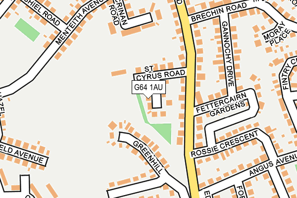 G64 1AU map - OS OpenMap – Local (Ordnance Survey)