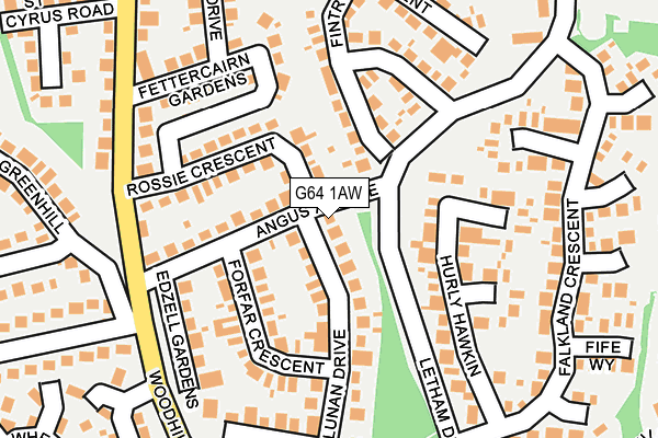 G64 1AW map - OS OpenMap – Local (Ordnance Survey)