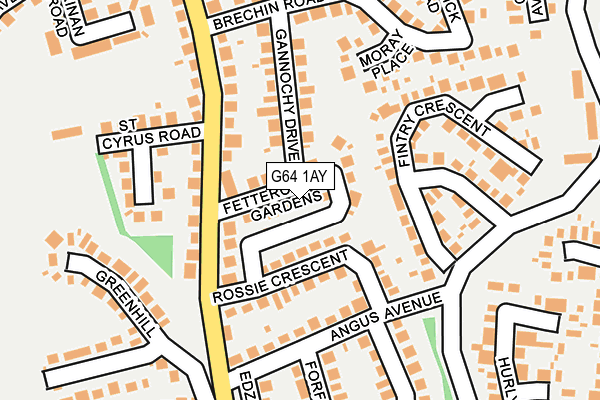 G64 1AY map - OS OpenMap – Local (Ordnance Survey)