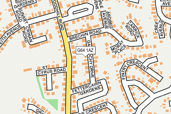 G64 1AZ map - OS OpenMap – Local (Ordnance Survey)