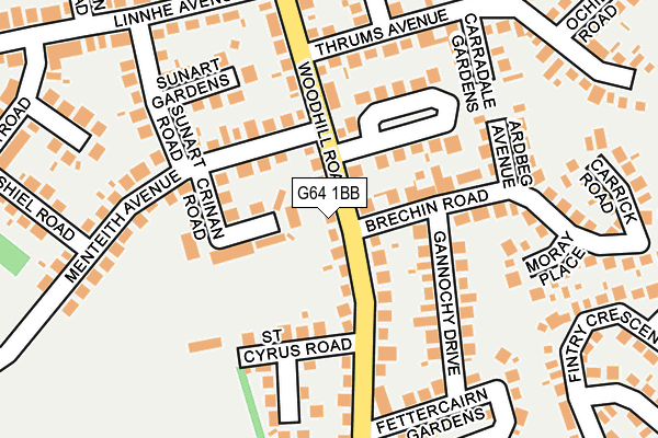 G64 1BB map - OS OpenMap – Local (Ordnance Survey)