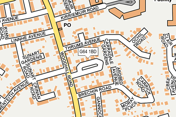 G64 1BD map - OS OpenMap – Local (Ordnance Survey)