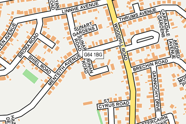 G64 1BG map - OS OpenMap – Local (Ordnance Survey)