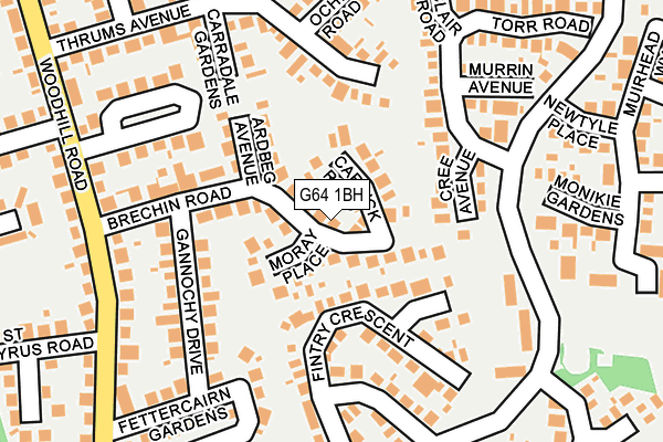 G64 1BH map - OS OpenMap – Local (Ordnance Survey)