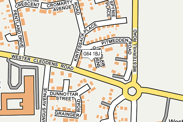G64 1BJ map - OS OpenMap – Local (Ordnance Survey)