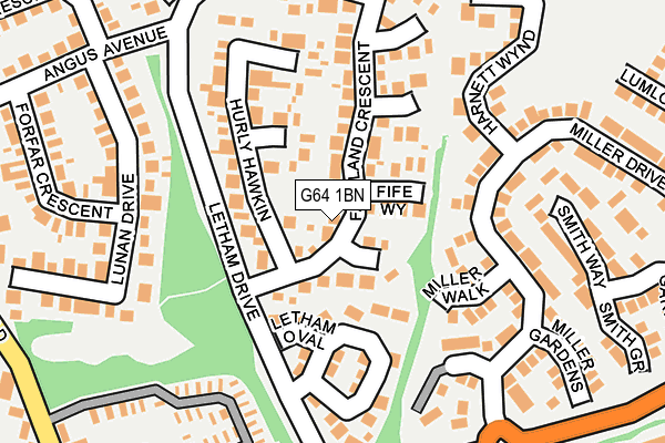 G64 1BN map - OS OpenMap – Local (Ordnance Survey)