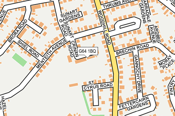 G64 1BQ map - OS OpenMap – Local (Ordnance Survey)