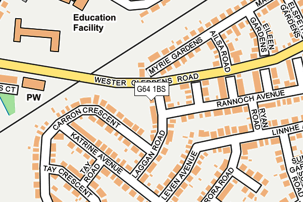 G64 1BS map - OS OpenMap – Local (Ordnance Survey)