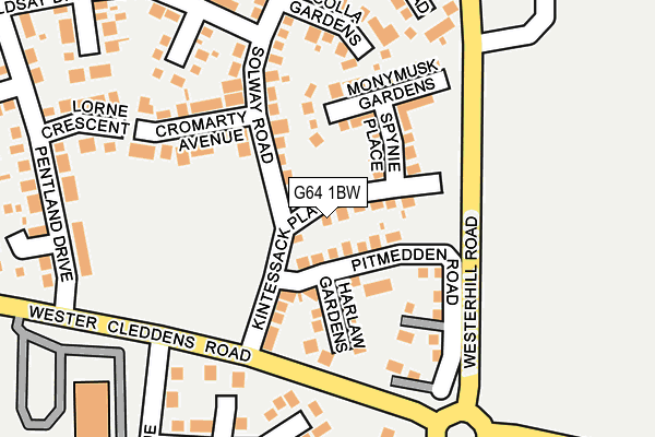 G64 1BW map - OS OpenMap – Local (Ordnance Survey)