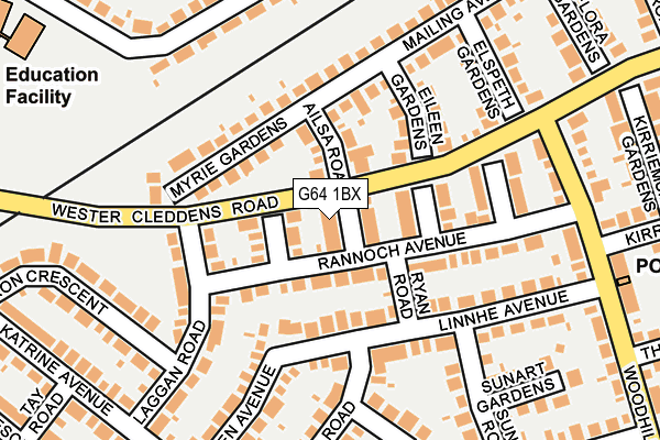 G64 1BX map - OS OpenMap – Local (Ordnance Survey)