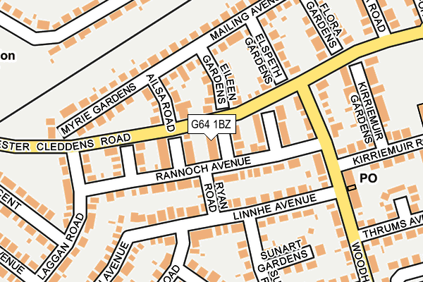 G64 1BZ map - OS OpenMap – Local (Ordnance Survey)