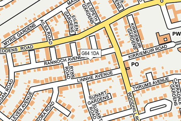 G64 1DA map - OS OpenMap – Local (Ordnance Survey)