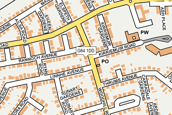 G64 1DD map - OS OpenMap – Local (Ordnance Survey)