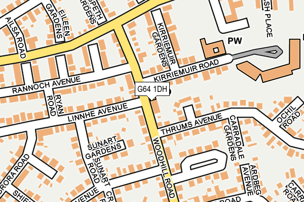 G64 1DH map - OS OpenMap – Local (Ordnance Survey)