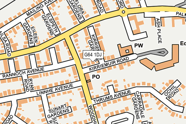 G64 1DJ map - OS OpenMap – Local (Ordnance Survey)