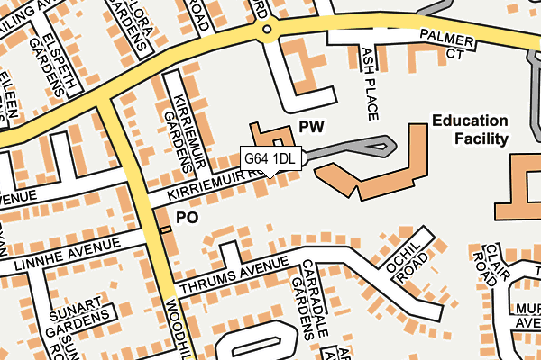 G64 1DL map - OS OpenMap – Local (Ordnance Survey)