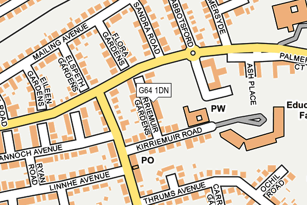 G64 1DN map - OS OpenMap – Local (Ordnance Survey)