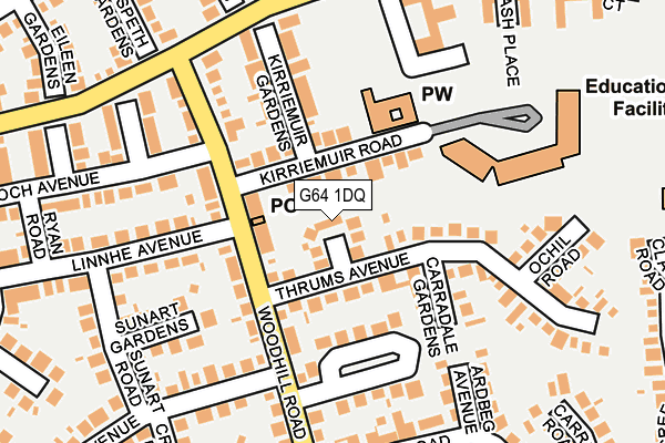 G64 1DQ map - OS OpenMap – Local (Ordnance Survey)
