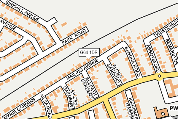 G64 1DR map - OS OpenMap – Local (Ordnance Survey)