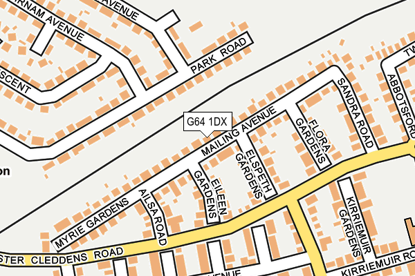 G64 1DX map - OS OpenMap – Local (Ordnance Survey)