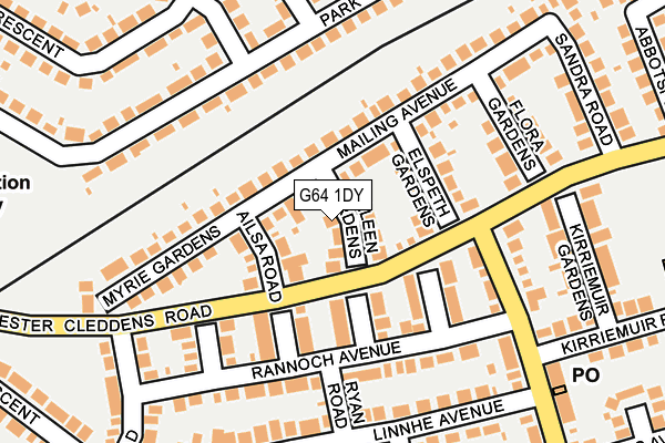 G64 1DY map - OS OpenMap – Local (Ordnance Survey)