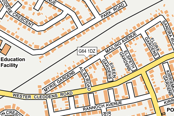 G64 1DZ map - OS OpenMap – Local (Ordnance Survey)