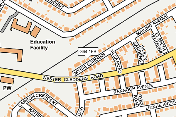 G64 1EB map - OS OpenMap – Local (Ordnance Survey)