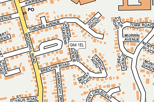 G64 1EL map - OS OpenMap – Local (Ordnance Survey)