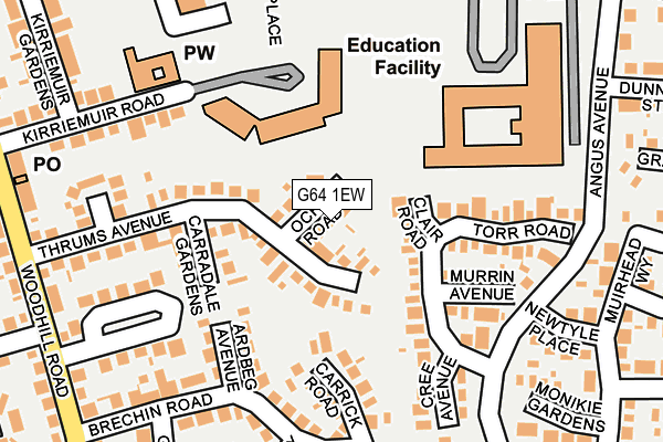 G64 1EW map - OS OpenMap – Local (Ordnance Survey)