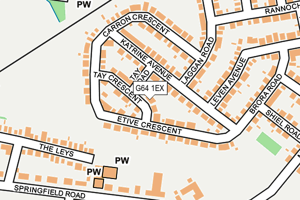 G64 1EX map - OS OpenMap – Local (Ordnance Survey)