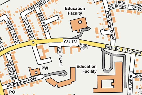 G64 1FA map - OS OpenMap – Local (Ordnance Survey)