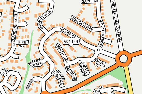 G64 1FN map - OS OpenMap – Local (Ordnance Survey)