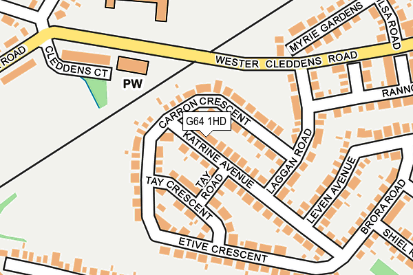 G64 1HD map - OS OpenMap – Local (Ordnance Survey)