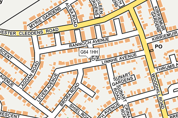 G64 1HH map - OS OpenMap – Local (Ordnance Survey)