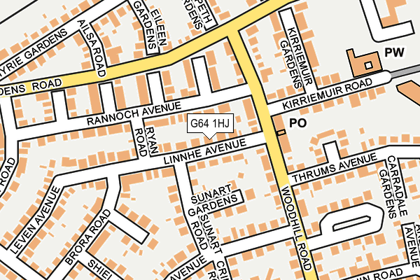 G64 1HJ map - OS OpenMap – Local (Ordnance Survey)