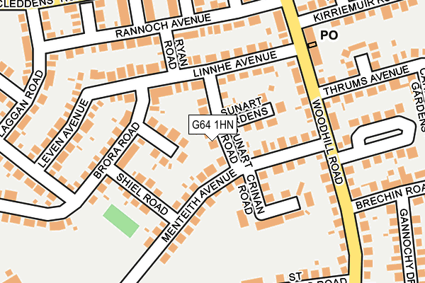 G64 1HN map - OS OpenMap – Local (Ordnance Survey)