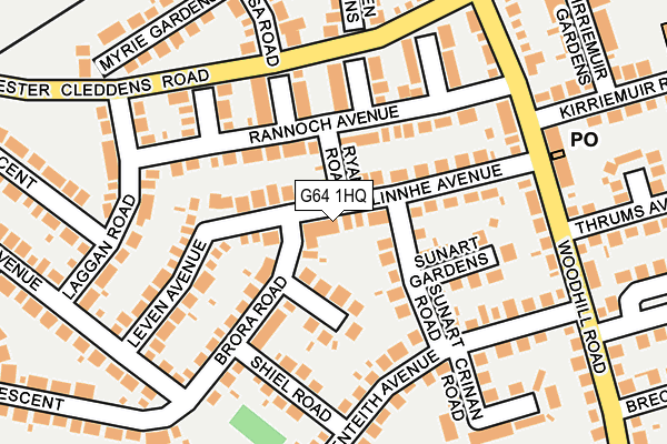 G64 1HQ map - OS OpenMap – Local (Ordnance Survey)