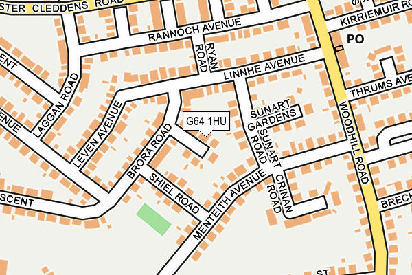 G64 1HU map - OS OpenMap – Local (Ordnance Survey)
