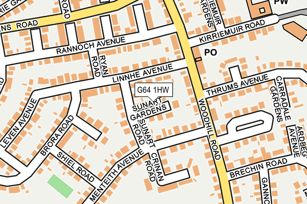 G64 1HW map - OS OpenMap – Local (Ordnance Survey)